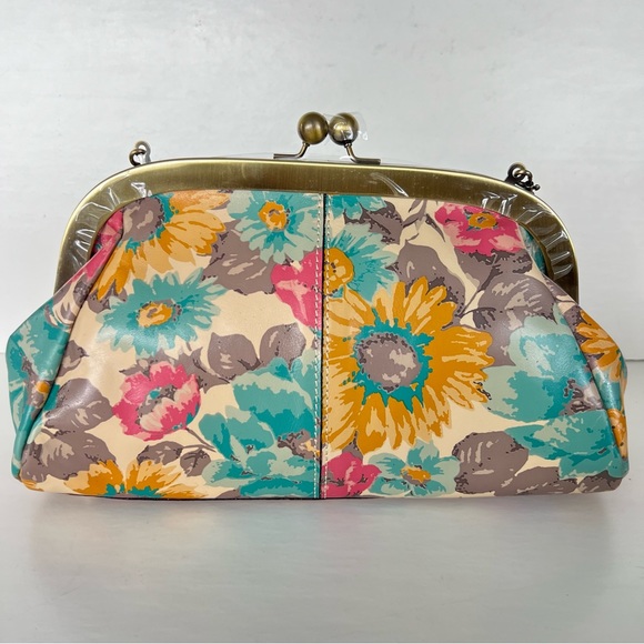 PATRICIA NASH Mia Multi Floral Leather Framed Clutch Crossbody Shoulder Bag NWT - Picture 5 of 13